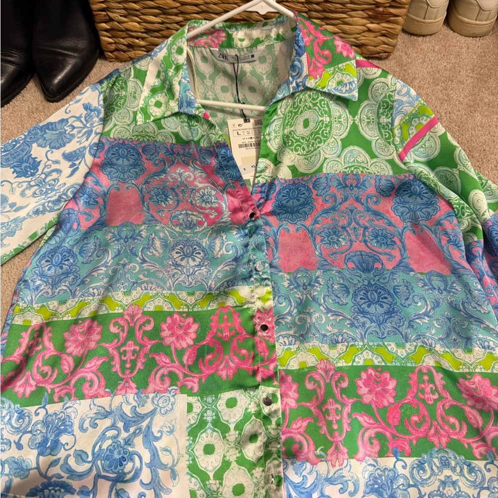 Zara Multicolor Patterned Blouse - Picture 2 of 3